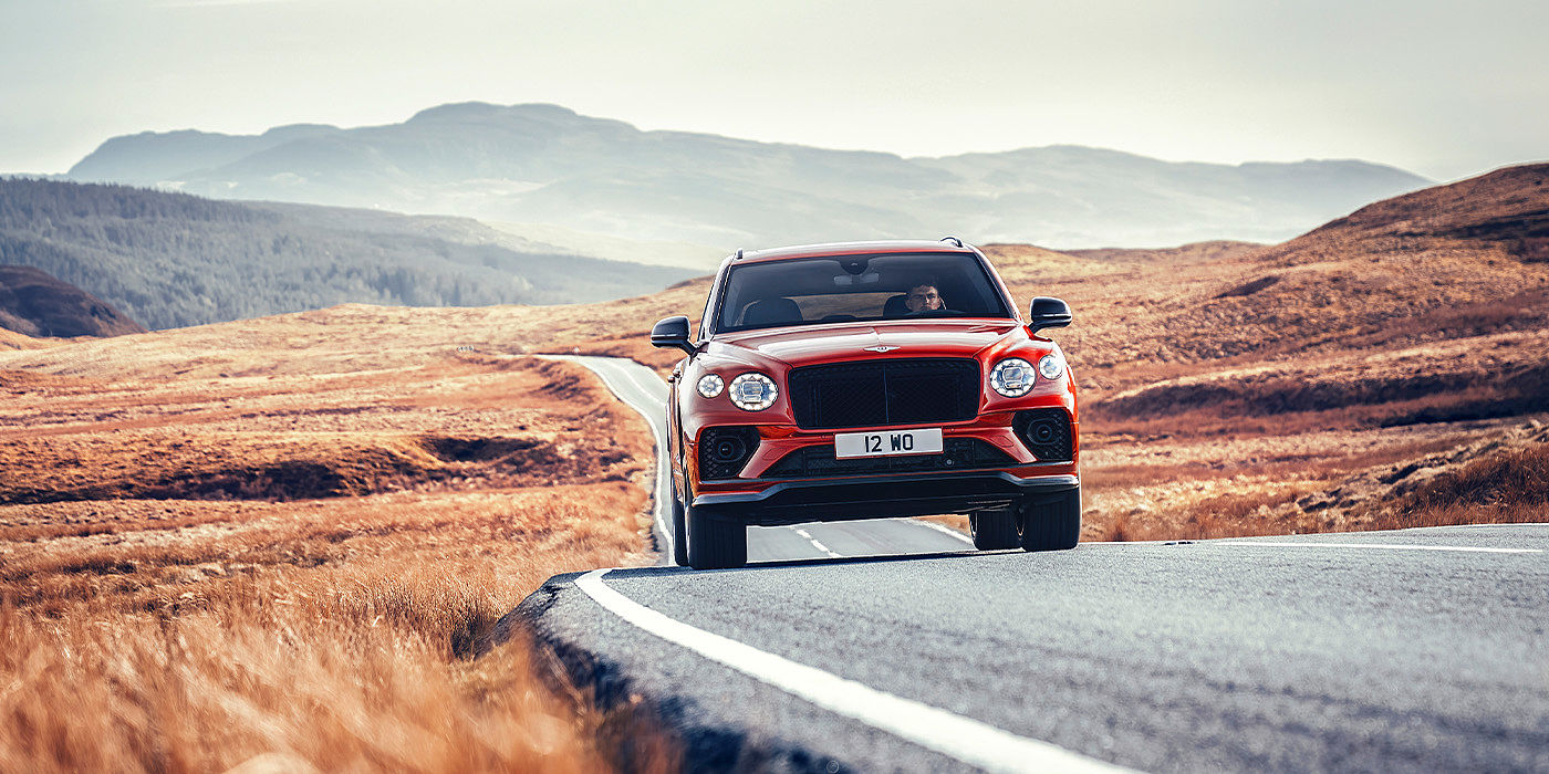 Bach Premium Cars GmbH | Bentley Mannheim Bentley Bentayga S SUV in Candy Red paint full front dynamic