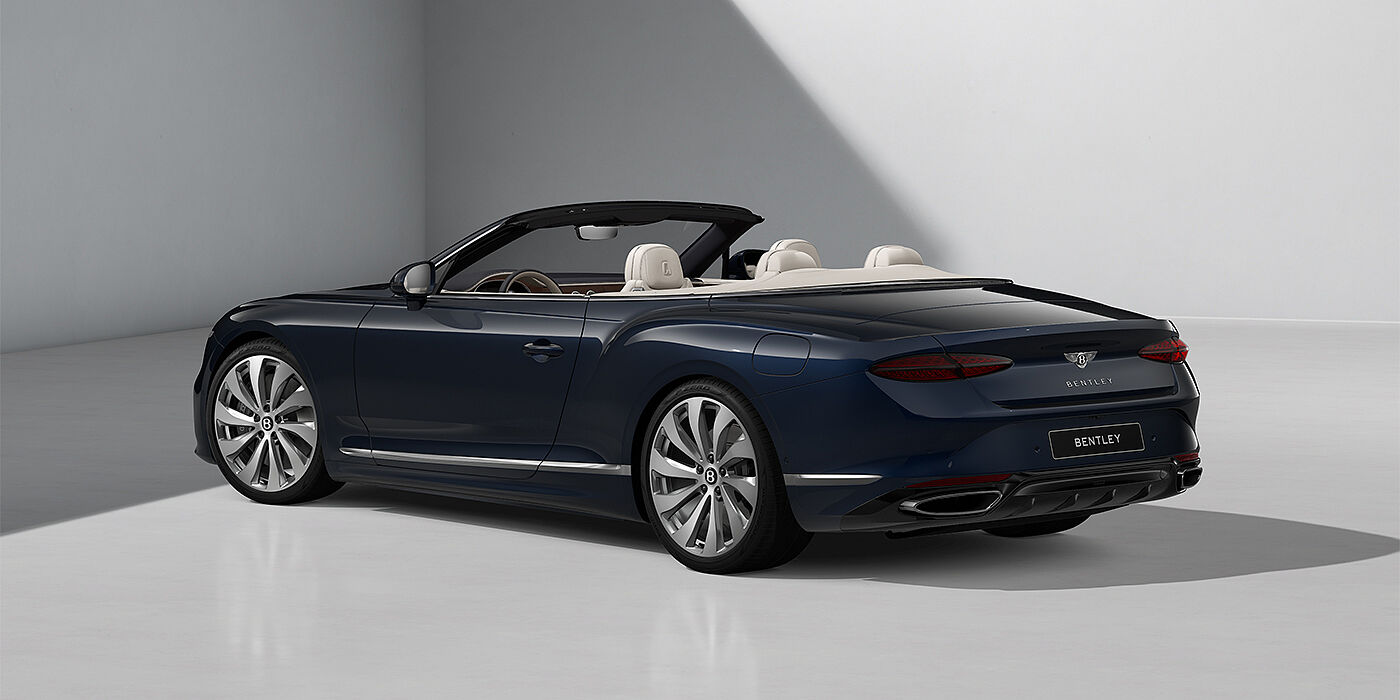 Bentley Mannheim Bentley Continental GTC convertible in Dark Sapphire paint and 22" Ten Spoke wheels - rear 3/4