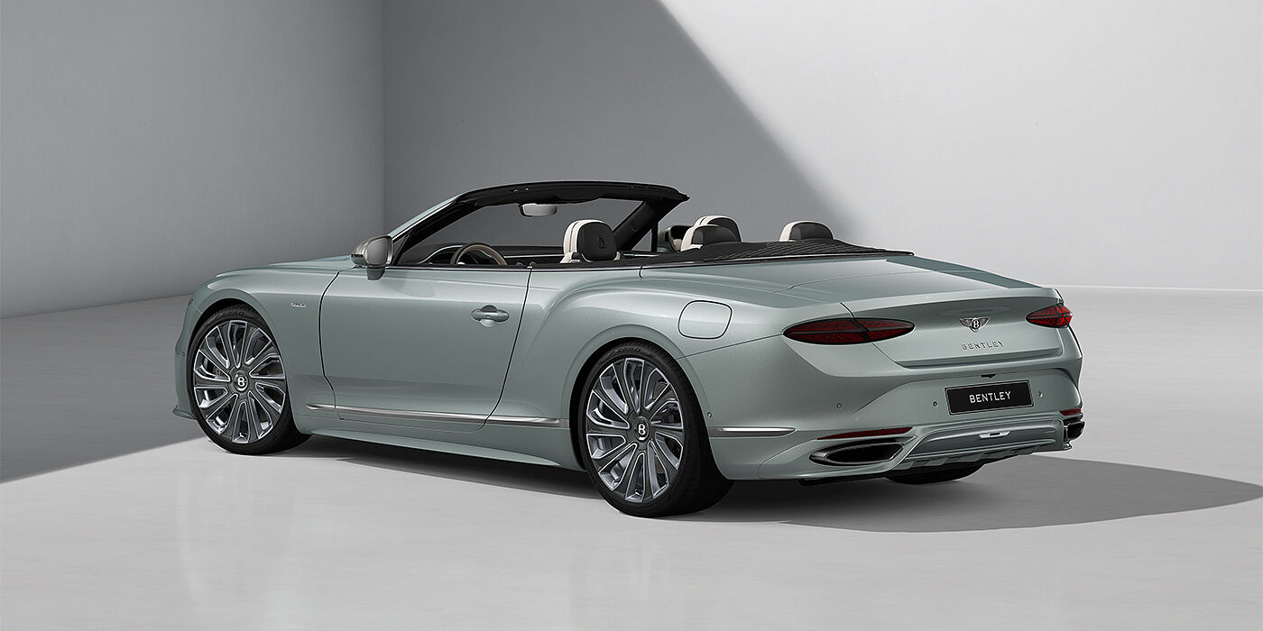 Bentley Mannheim Bentley Continental GTC Mulliner convertible in Breeze paint and 22" Mulliner wheels - rear 3/4