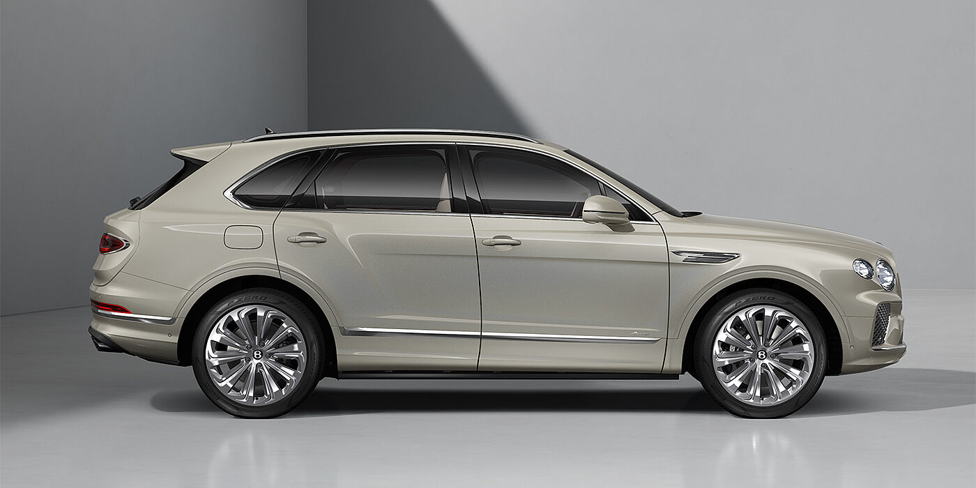 Bentley Mannheim Bentley Bentayga Azure SUV in White Sand paint and 22" Ten Spoke Polished wheels ls - profile