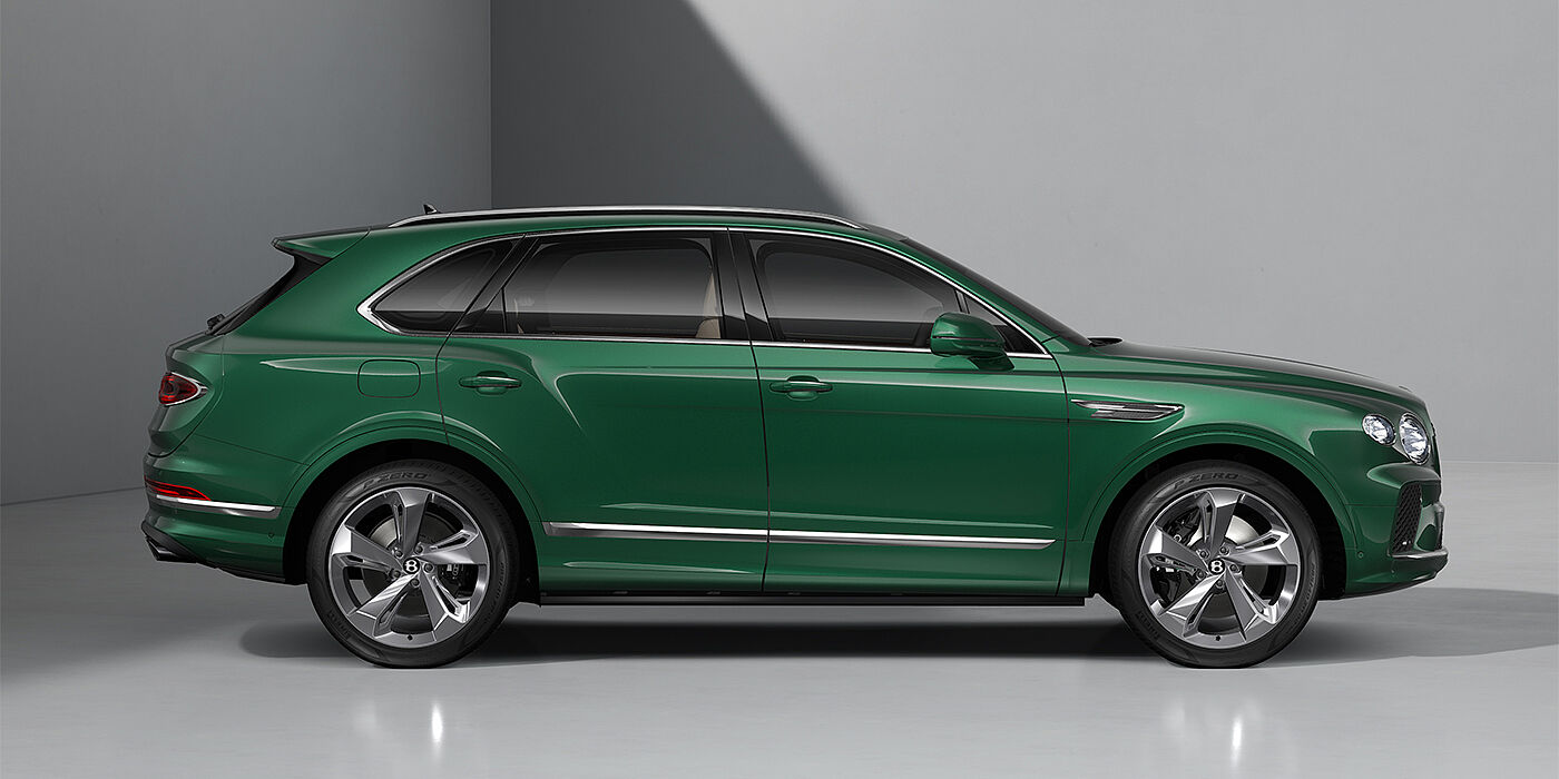 Bentley Mannheim Bentley Bentayga SUV in Verdant paint and 22" Five Spoke Directional Polished wheels - profile