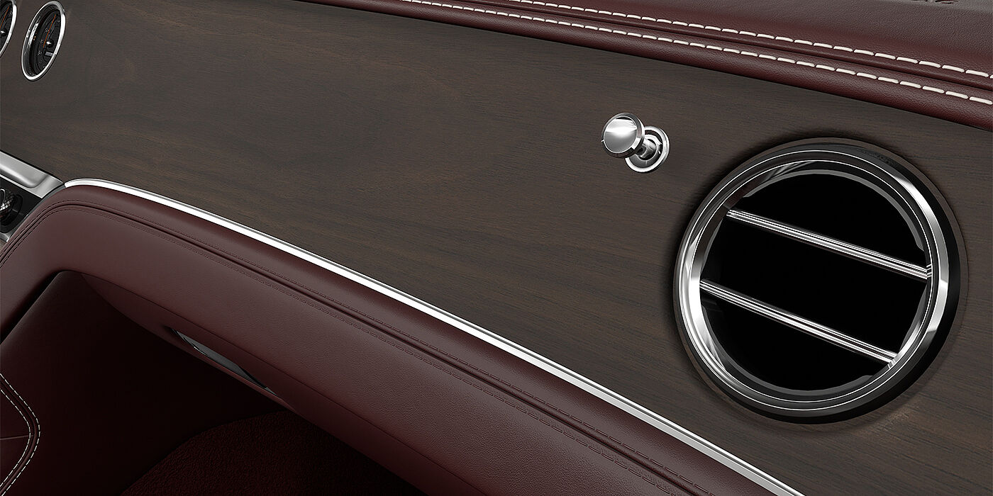 Bentley Mannheim Bentley Continental GT coupe veneer detail in Open Pore Crown Cut Walnut