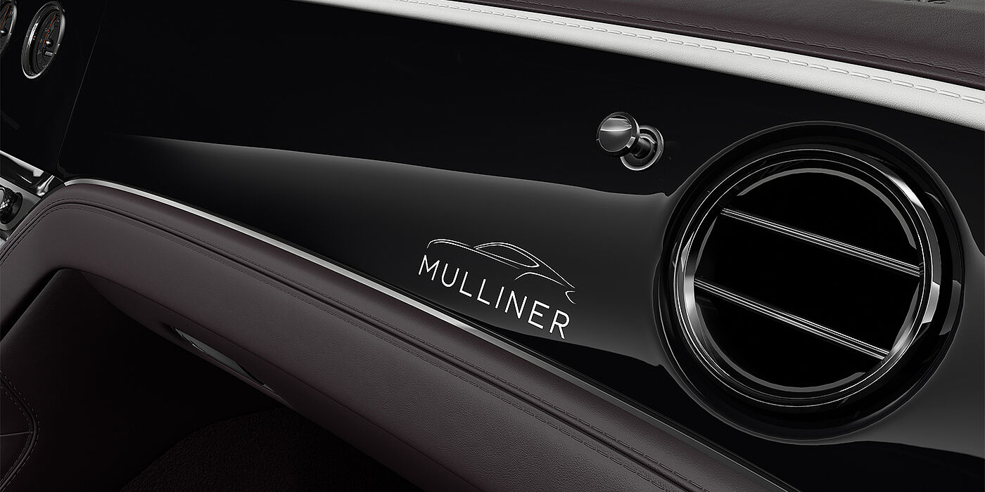 Bentley Mannheim Bentley Continental GT Mulliner coupe veneer detail in Grand Black with Mulliner badge