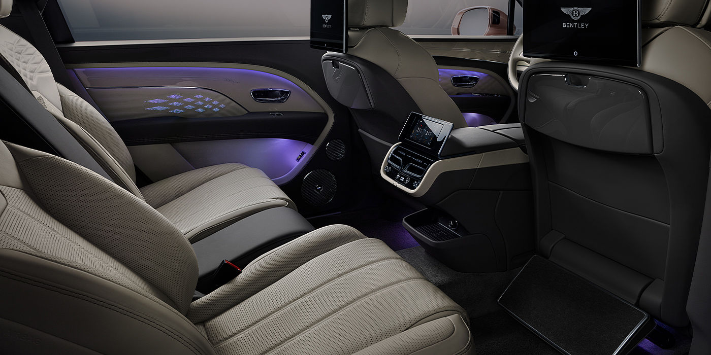 Bach Premium Cars GmbH | Bentley Mannheim Bentley Bentayga EWB Azure SUV rear interior with Bentley Diamond Illumination
