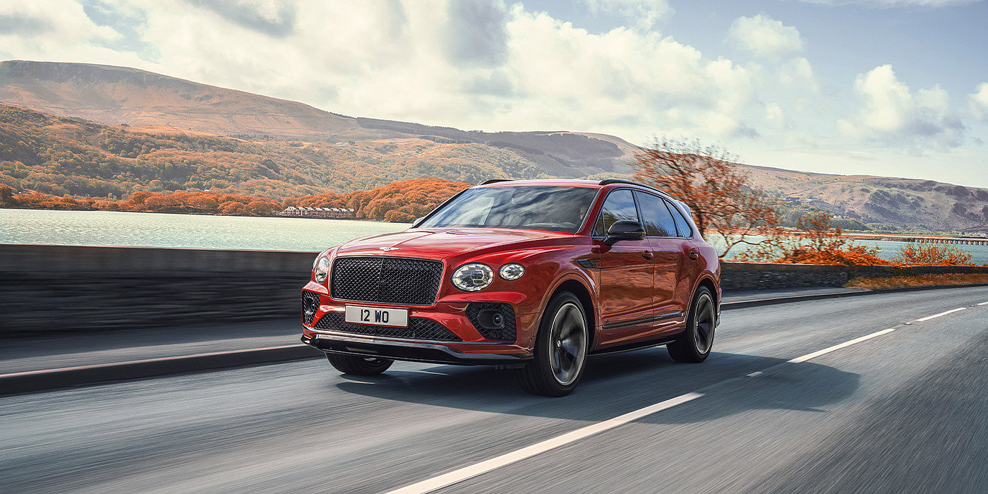 Bach Premium Cars GmbH | Bentley Mannheim Bentley Bentayga S SUV in Candy Red paint front 34 dynamic