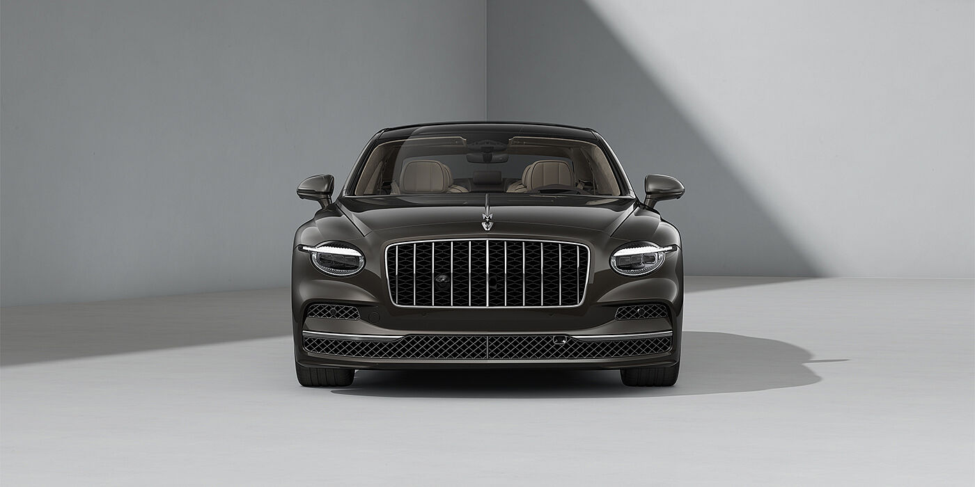 Bentley Mannheim New Bentley Flying Spur Azure sedan in Spectre paint full front with 22" Azure Black & Machined wheels