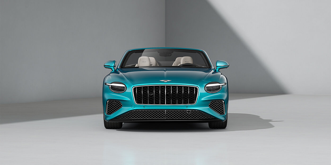 Bentley Mannheim Bentley Continental GTC Azure convertible in Topaz Blue paint and 22" Azure wheels - full front