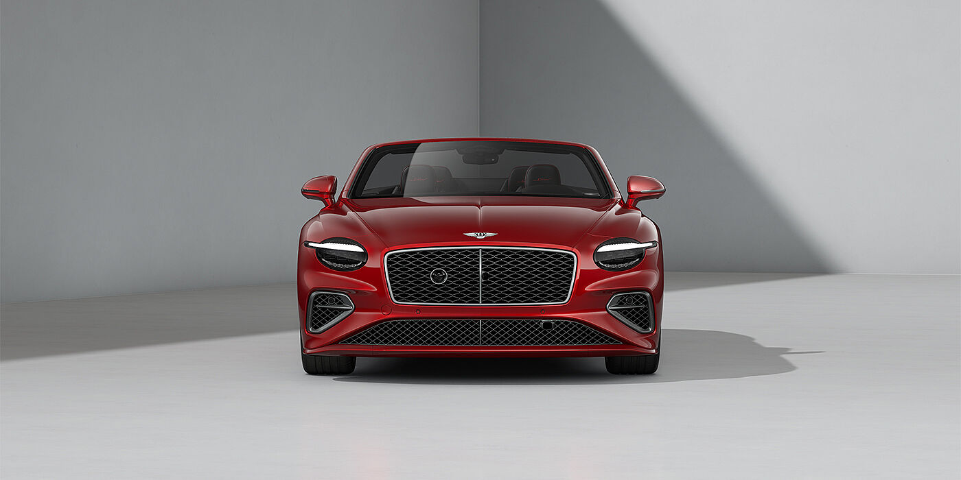 Bentley Mannheim Bentley Continental GTC Speed convertible in Dragon Red paint and 22" swept spoke wheels - full front