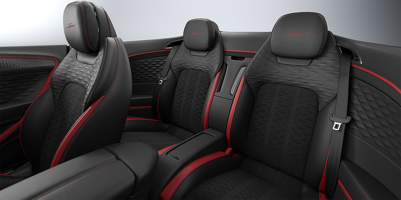 Bentley Mannheim Bentley Continental GTC Speed convertible door detail in Hotspur red and Beluga black hides