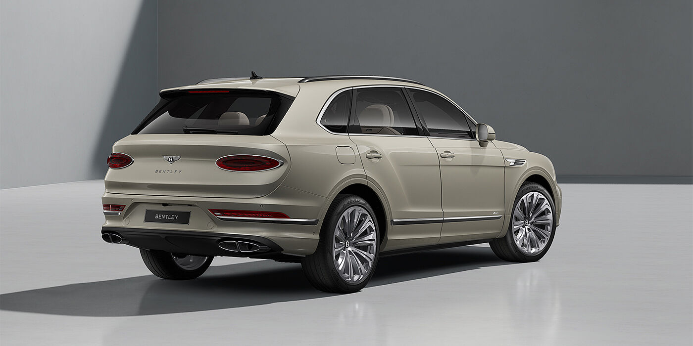 Bentley Mannheim Bentley Bentayga Azure SUV in White Sand paint and 22" Ten Spoke Polished wheels - rear ¾