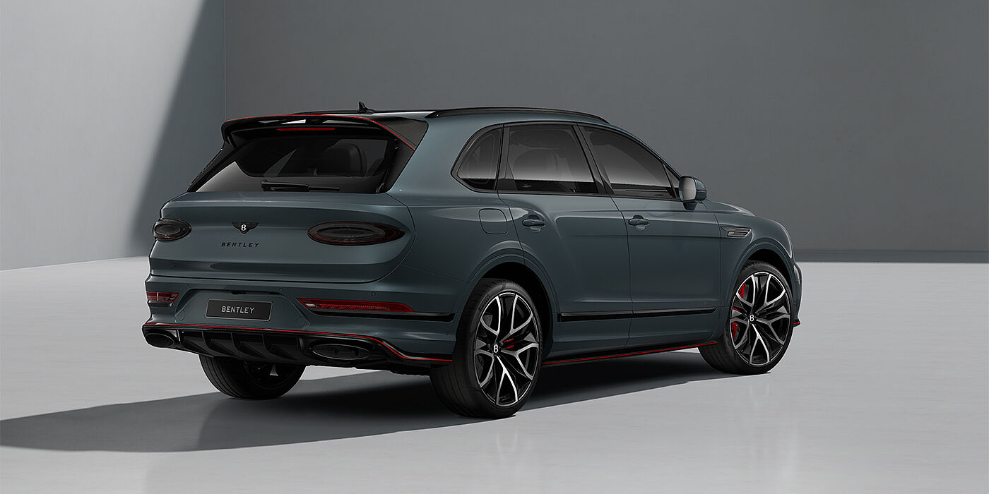 Bentley Mannheim Bentley Bentayga Speed SUV in Storm Grey Satin paint and 23" Black Painted and Bright Machined Wheels - rear ¾