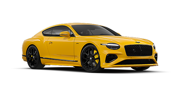 Bentley Mannheim Bentley Continental GT Speed coupe in Monaco Yellow paint and 22" Ten spoke sport wheels - front 3/