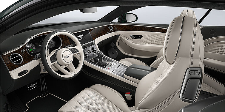 Bentley Mannheim Bentley Continental GT Azure coupe front interior in Linen and Cumbrian Green hides