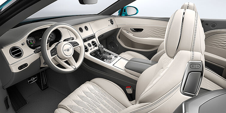 Bentley Mannheim Bentley Continental GTC Azure convertible front interior in Linen and Gravity Grey hides