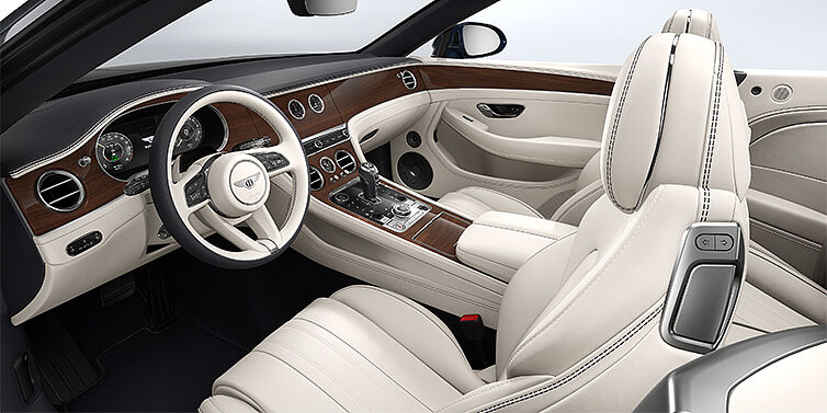 Bentley Mannheim Bentley Continental GTC convertible front interior in Linen and Imperial Blue hides