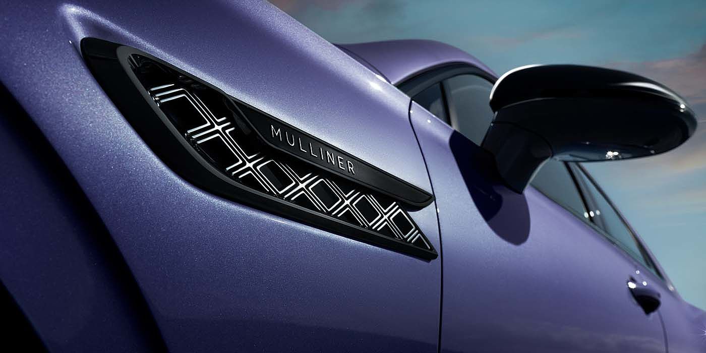 Bach Premium Cars GmbH | Bentley Mannheim Bentley Flying Spur Mulliner in Tanzanite Purple paint with Blackline Specification wing vent