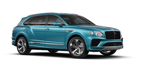 Bentley Mannheim Bentley Bentayga EWB SUV in Light Windsor Blue paint and 22" Five Spoke Directional Polished wheels – front 3/4