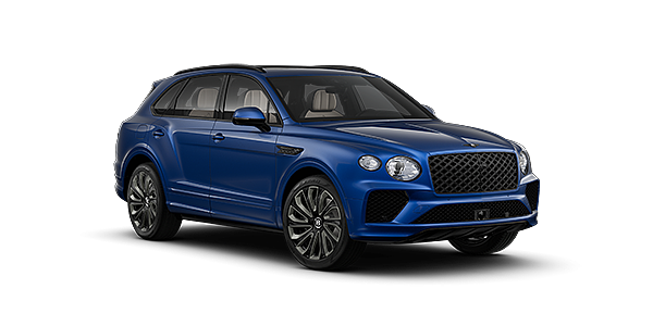 Bach Premium Cars GmbH | Bentley Mannheim  Bentayga Artenara Edition SUV in Sequin Blue paint with 22" Mulliner Gloss black wheel front 3/4