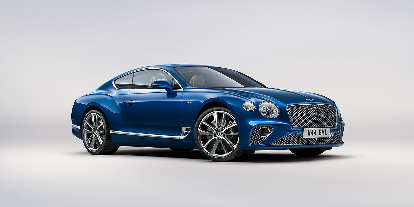 Bach Premium Cars GmbH | Bentley Mannheim Bentley Continental GT Azure coupe in Sequin Blue paint front 34
