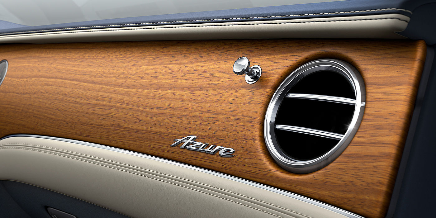 Bach Premium Cars GmbH | Bentley Mannheim Bentley Continental GT Azure coupe open pore veneer and Azure badge close up