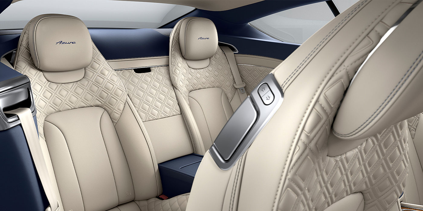 Bach Premium Cars GmbH | Bentley Mannheim Bentley Continental GT Azure coupe rear interior in Imperial Blue and Linen hide
