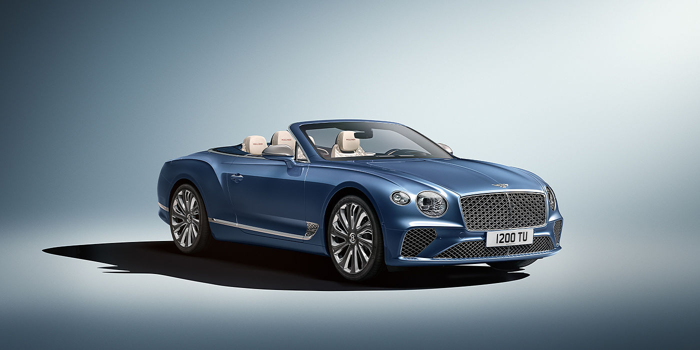 Bach Premium Cars GmbH | Bentley Mannheim Bentley Continental GTC Mulliner convertible in Peacock blue paint front 34