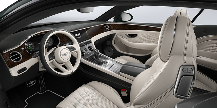 Bentley Mannheim Bentley Continental GT Azure coupe front interior in Linen and Cumbrian Green hides