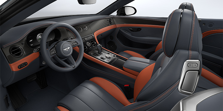 Bentley Mannheim Bentley Continental GTC S convertible interior in Newmarket Tan and Beluga Black hides with Carbon Fibre veneer