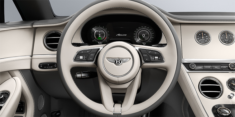 Bentley Mannheim Bentley Continental GTC Azure convertible steering wheel in Linen and Gravity Grey hides