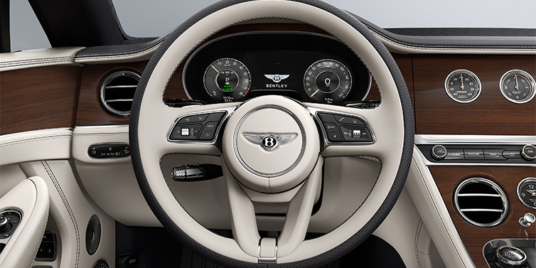 Bentley Mannheim Bentley Continental GTC convertible steering wheel in Linen and Imperial Blue hides