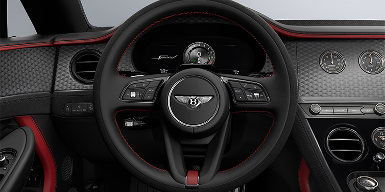 Bentley Mannheim Bentley Continental GTC Speed convertible steering wheel in Hotspur red and Beluga black hides