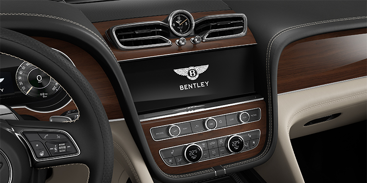 Bentley Mannheim Bentley Bentayga SUV centre console detail showing Bentley Wings